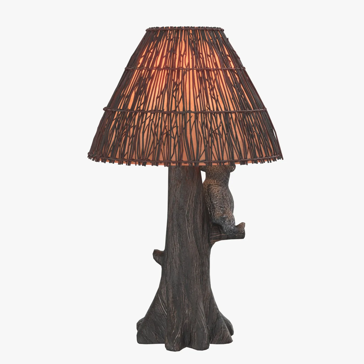 Twig Shade Bear Design Table Lamp PBR 3D Model_06