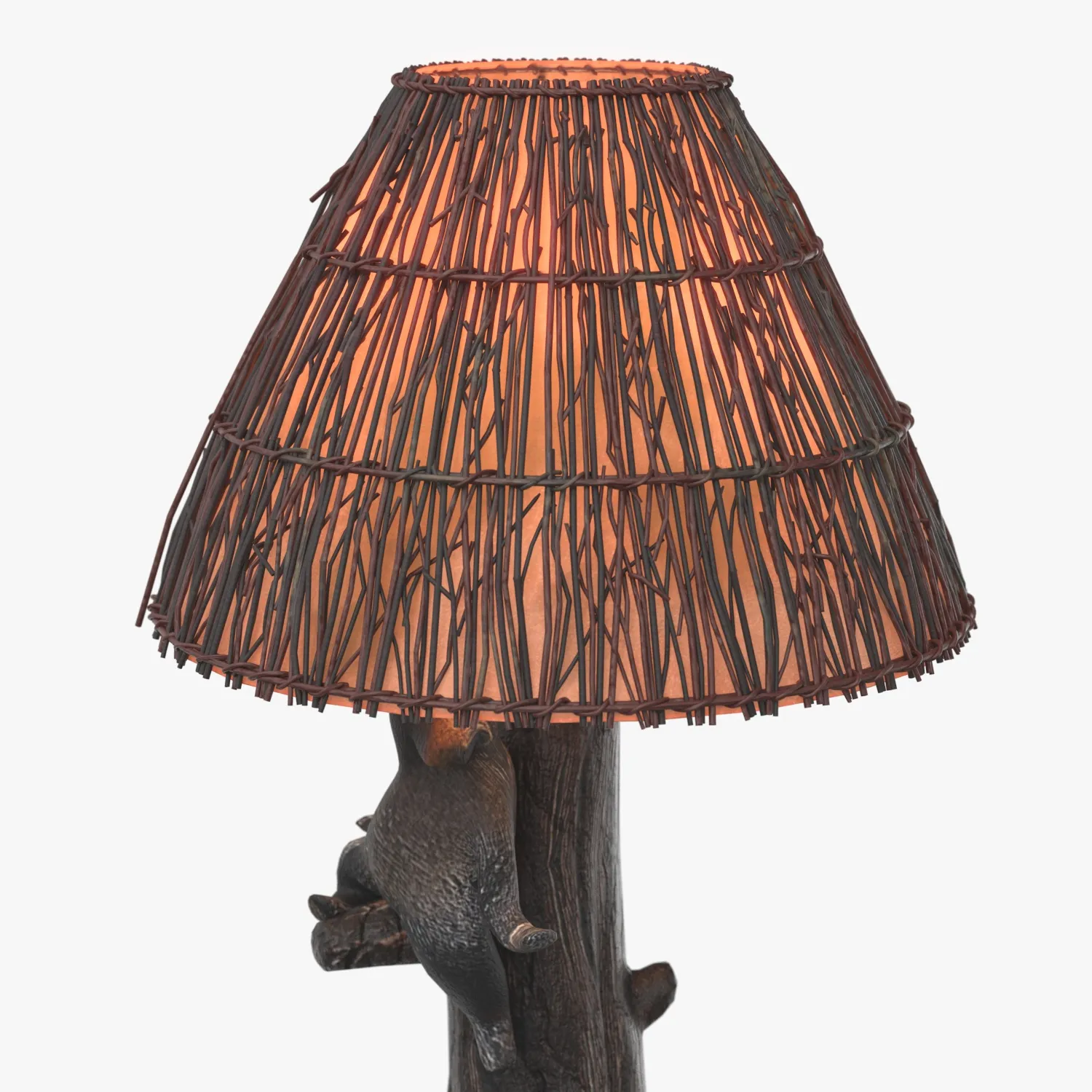Twig Shade Bear Design Table Lamp PBR 3D Model_05