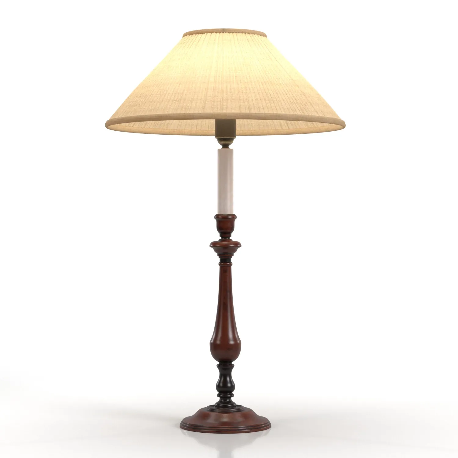 Chilworth Candelstic Base Wood Table Lamp PBR 3D Model_01