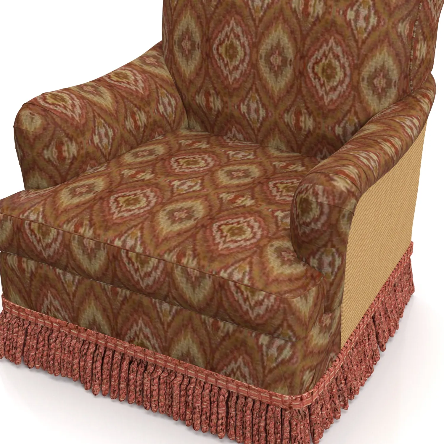 Custom Roll Arm Fringe Chair 3D Model_05