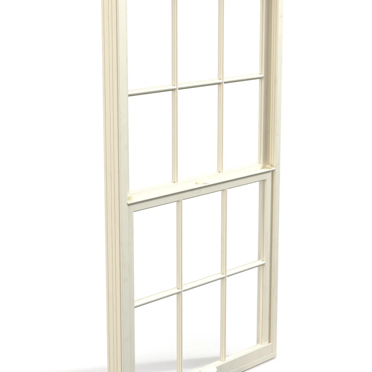 Hurricane Proof PVC Single Glazed Vertical Sliding Glass Window PBR 3D Model_05