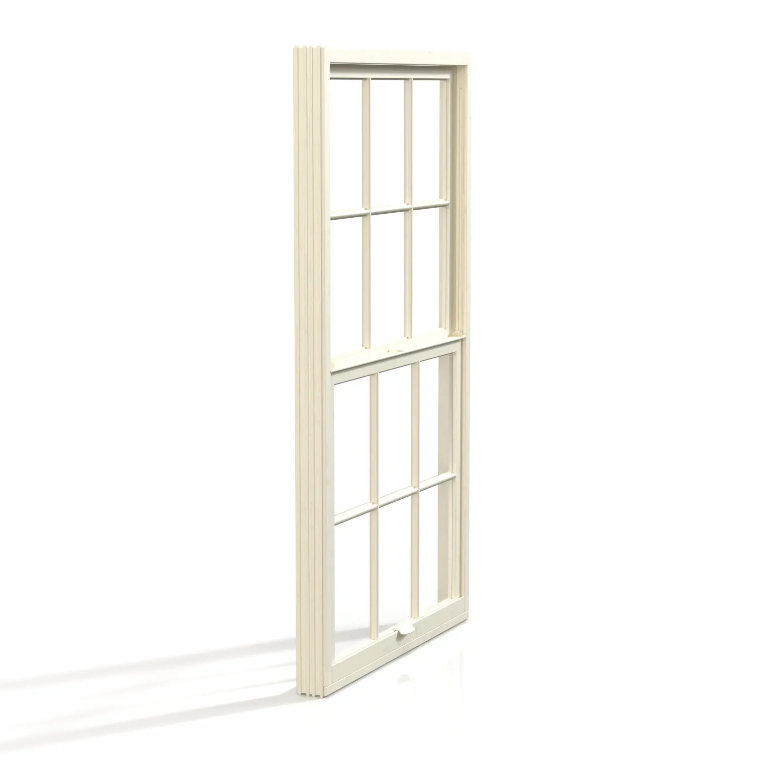 Hurricane Proof PVC Single Glazed Vertical Sliding Glass Window PBR 3D Model_03