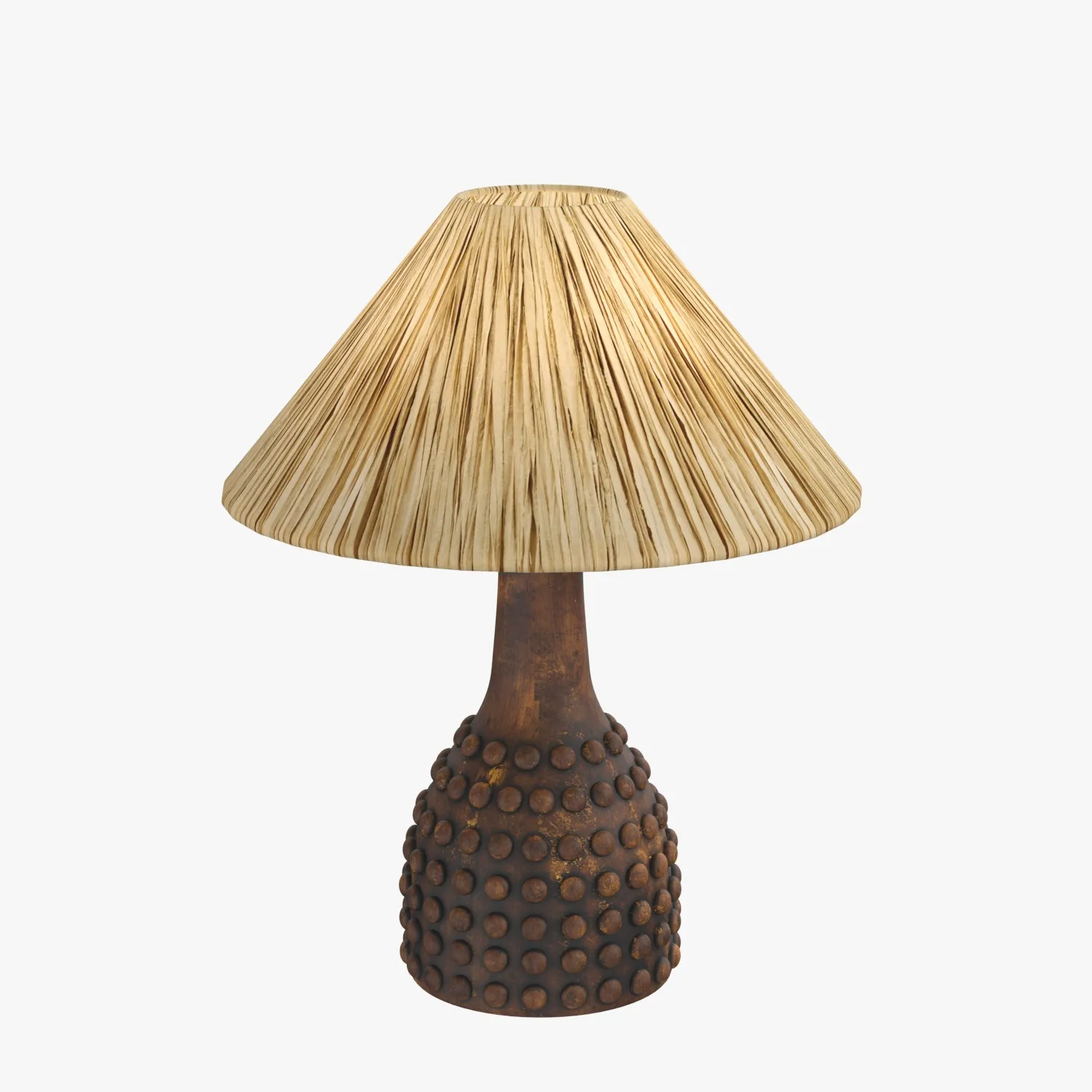 Terracotta Base Raffia Shade Table Lamp 3D Model_06