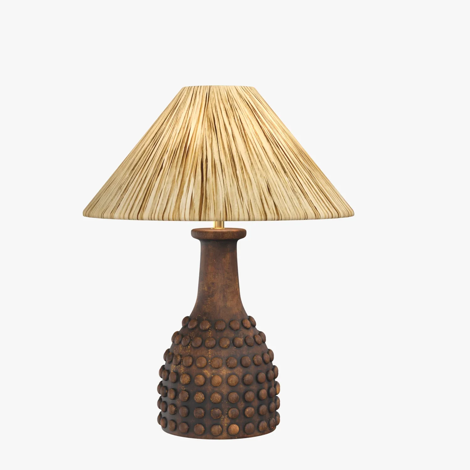 Terracotta Base Raffia Shade Table Lamp 3D Model_03