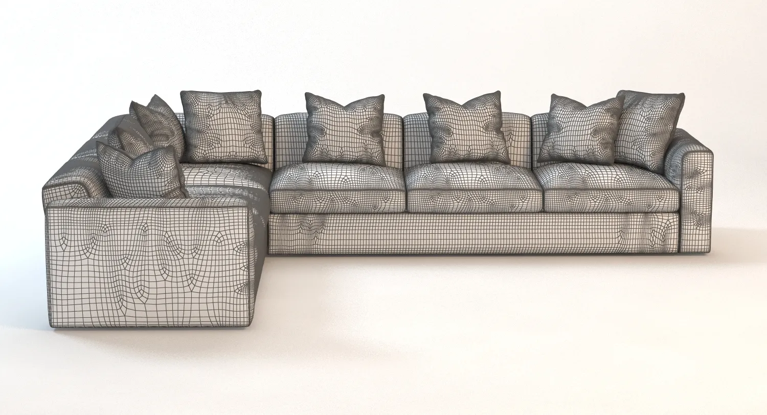 Photorealistic Corner Sectional Sofa 3D Model_010