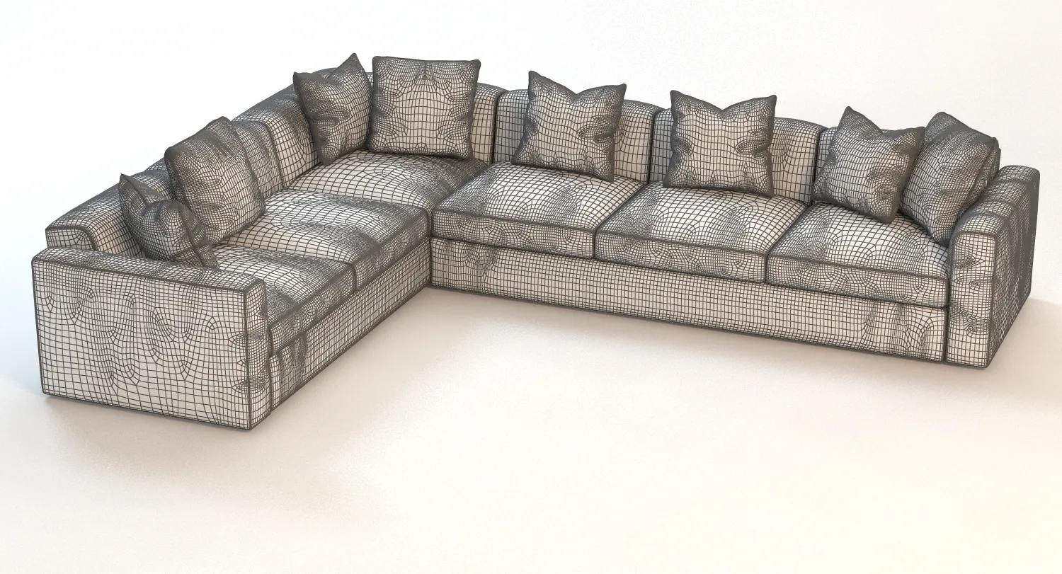 Photorealistic Corner Sectional Sofa 3D Model_011