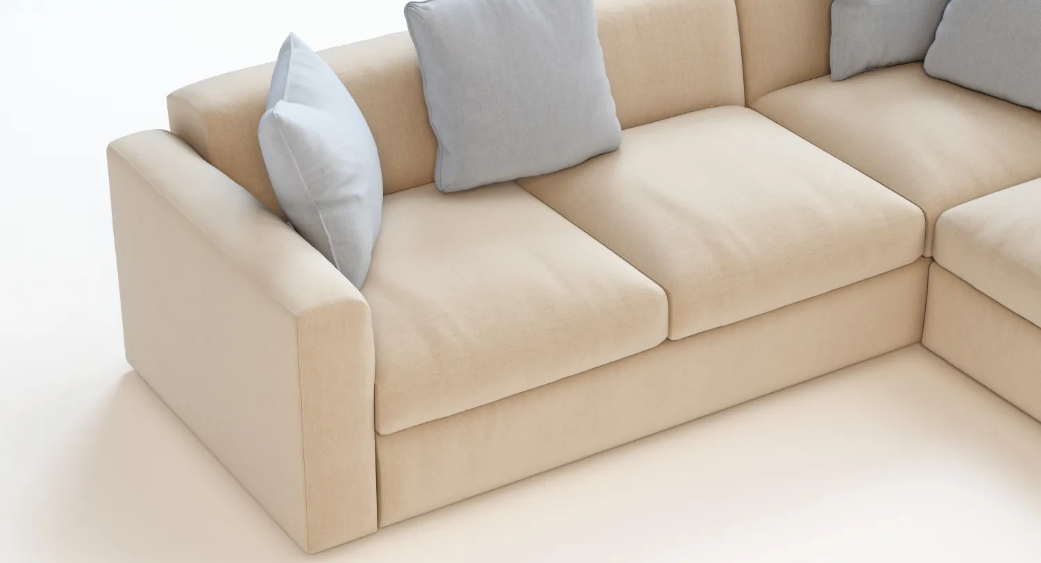 Photorealistic Corner Sectional Sofa 3D Model_05