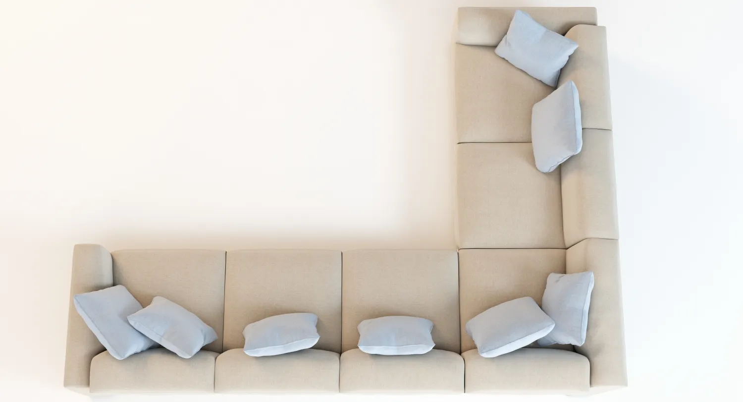 Photorealistic Corner Sectional Sofa 3D Model_08