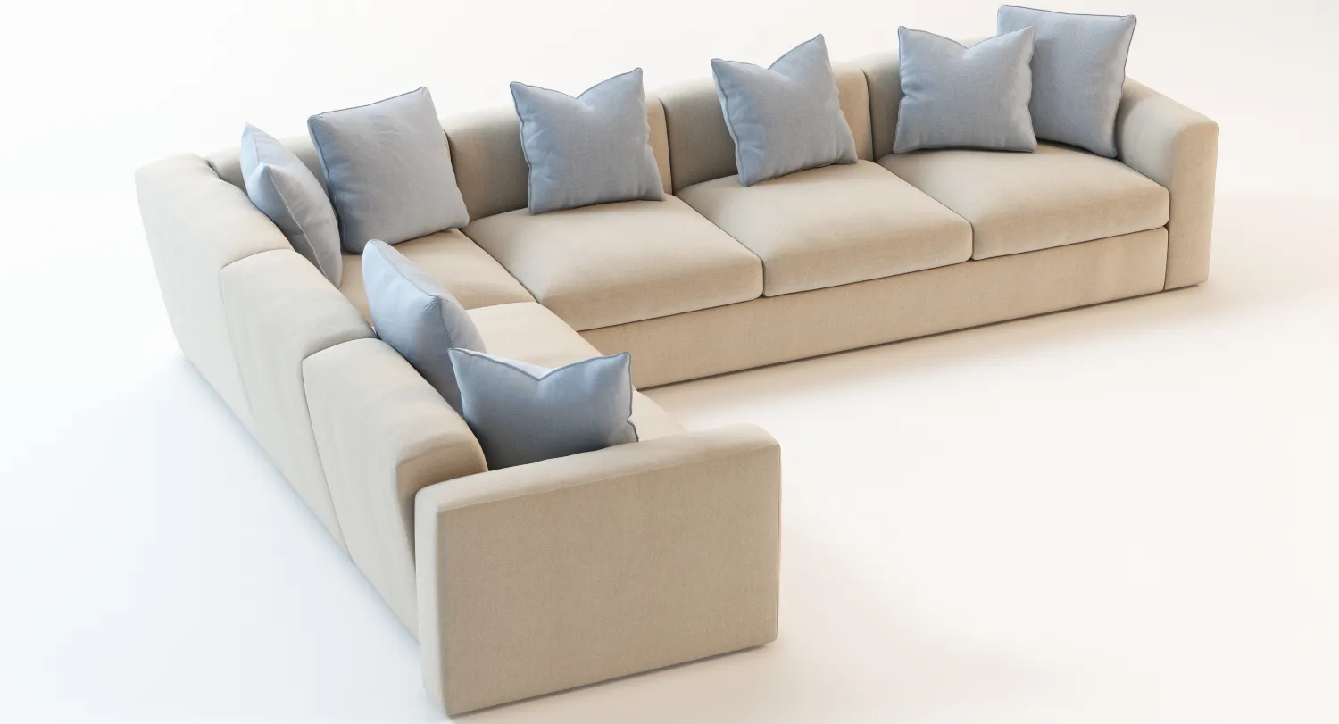 Photorealistic Corner Sectional Sofa 3D Model_07