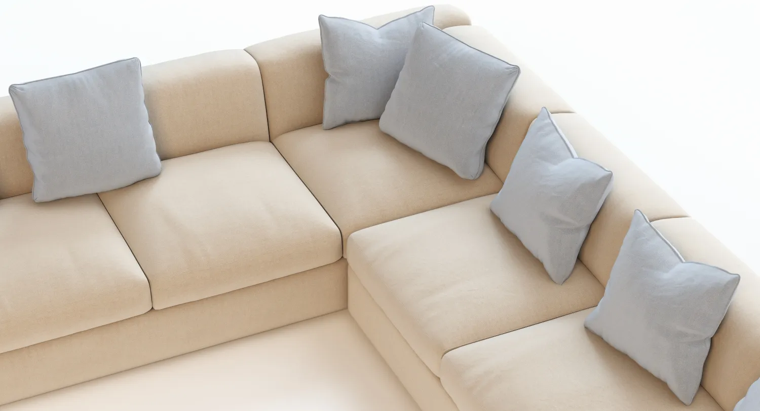 Photorealistic Corner Sectional Sofa 3D Model_09