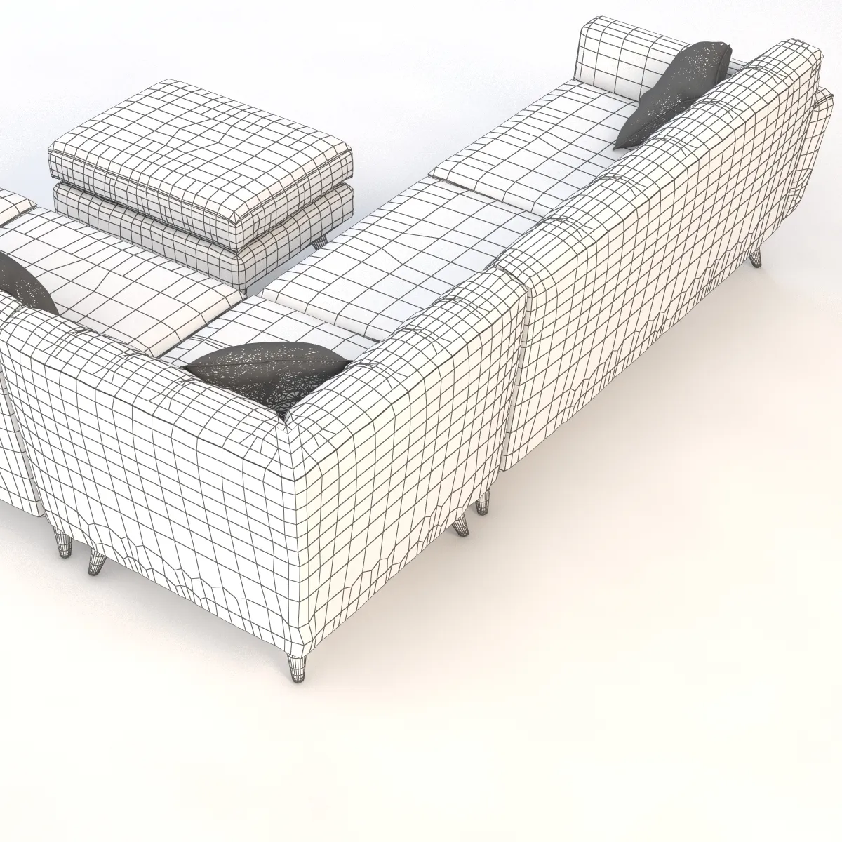 Joybird Hughes Corner sectional Sofa 3D Model_013