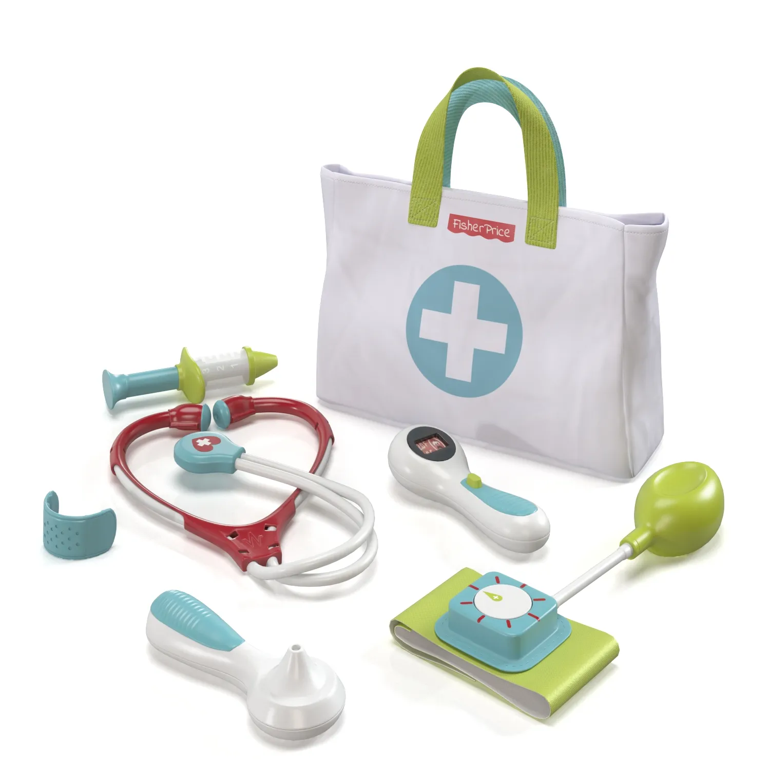 Fisher Price Medical Kit Preschool Pretend Doctor Playset PBR 3D Model_01