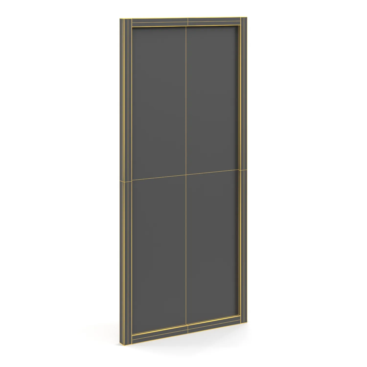 Oak Light Frame Wall Mirror 3D Model_07