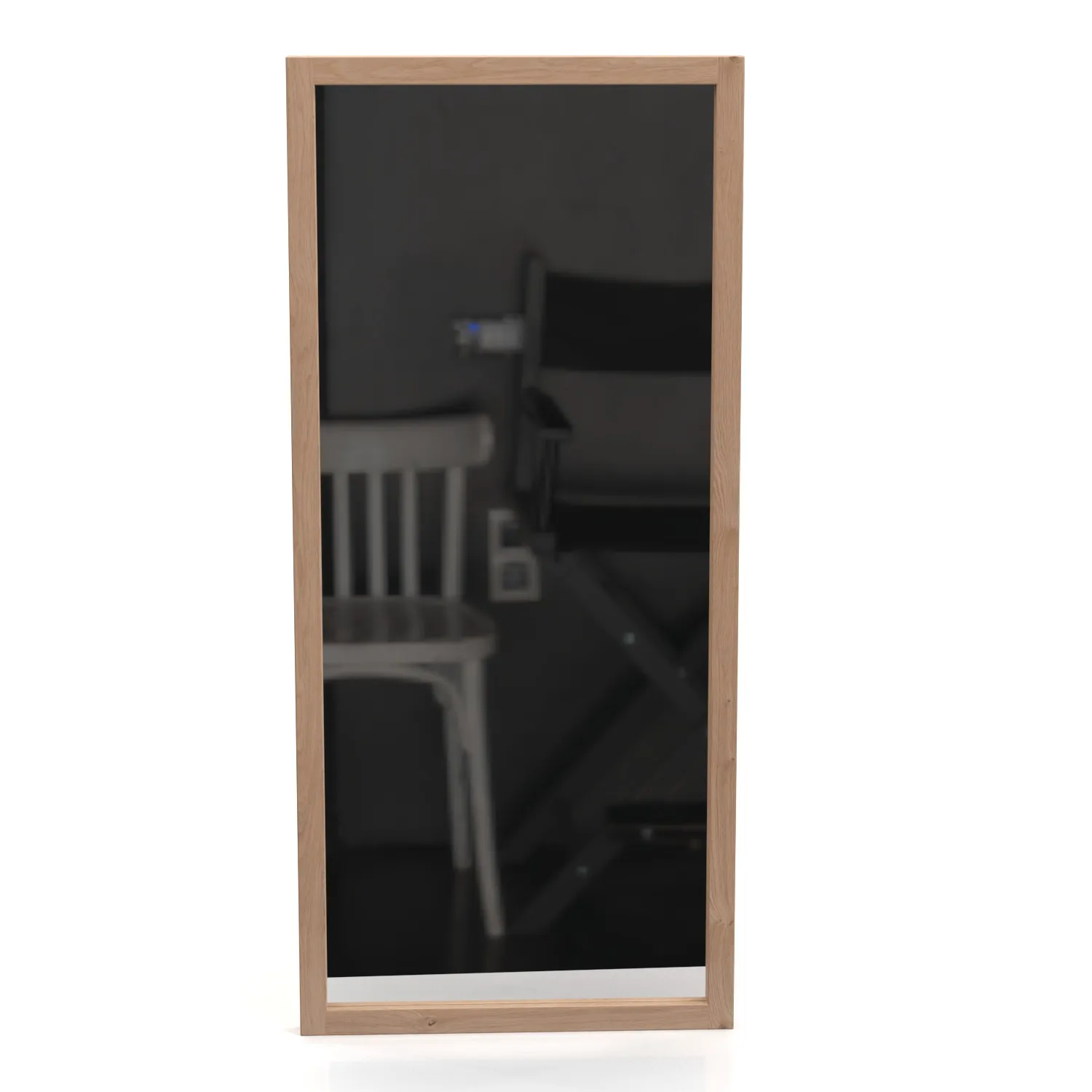 Oak Light Frame Wall Mirror 3D Model_04