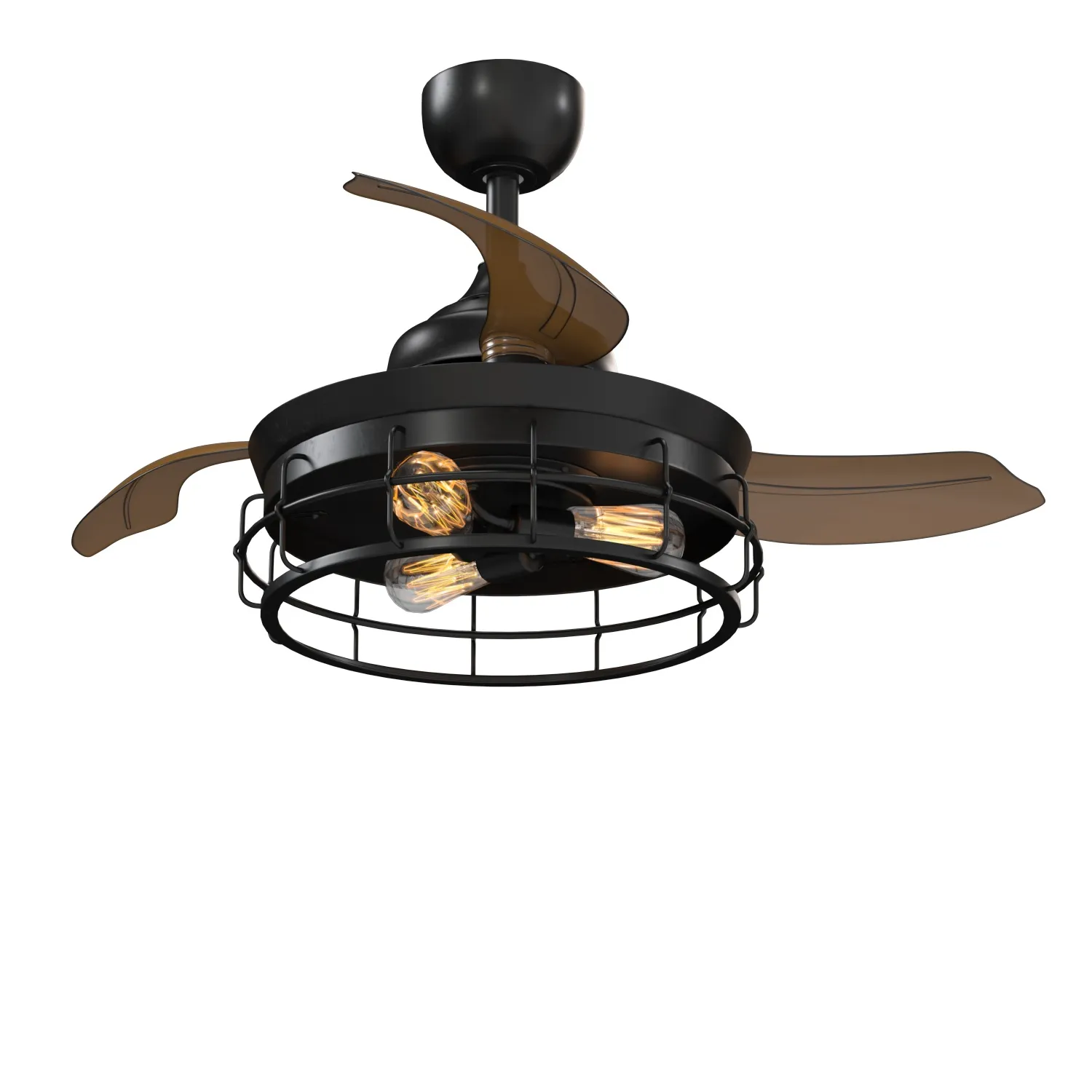 Industrial 36 inch Black 3 blade Ceiling Fan PBR 3D Model_04