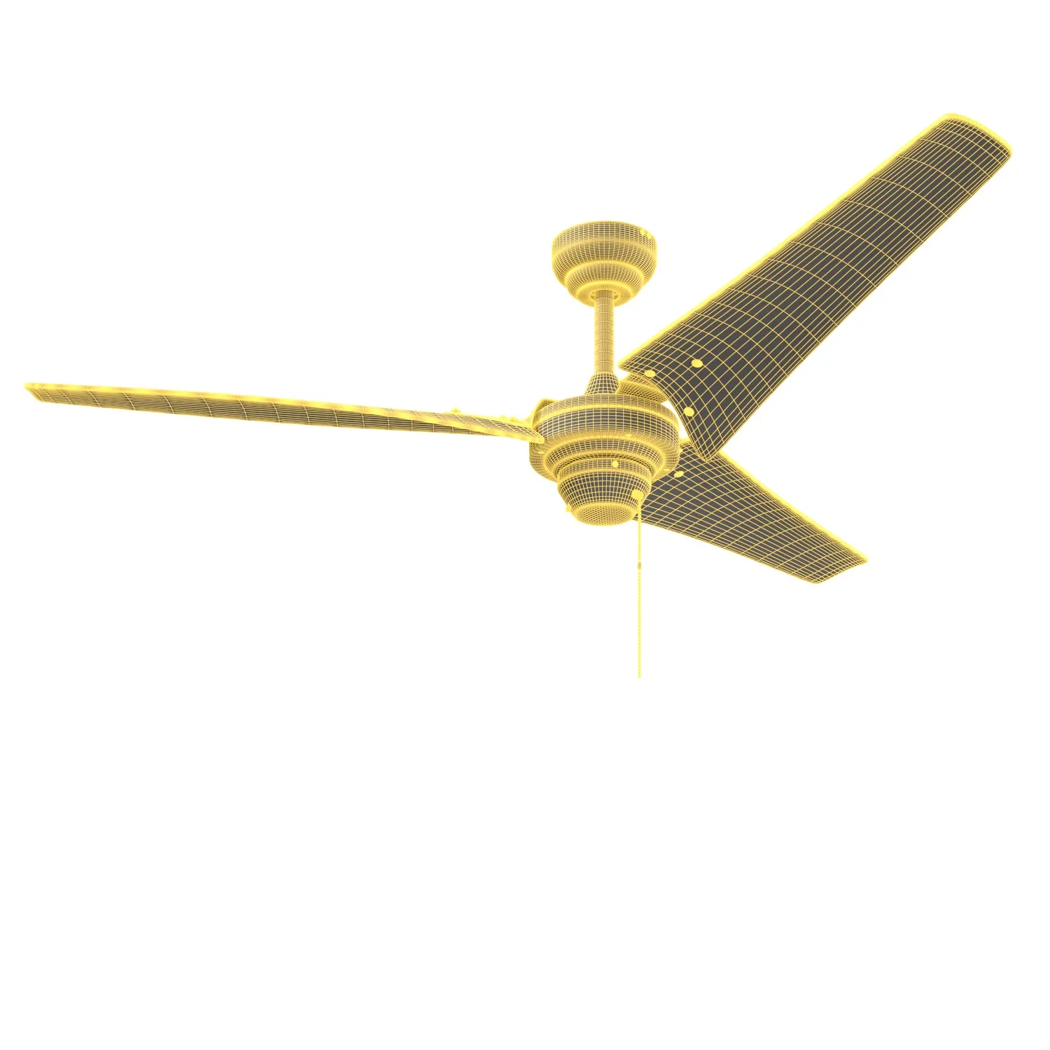 Almadale Brushed Nickel Pull Chain Ceiling Fan PBR 3D Model_07