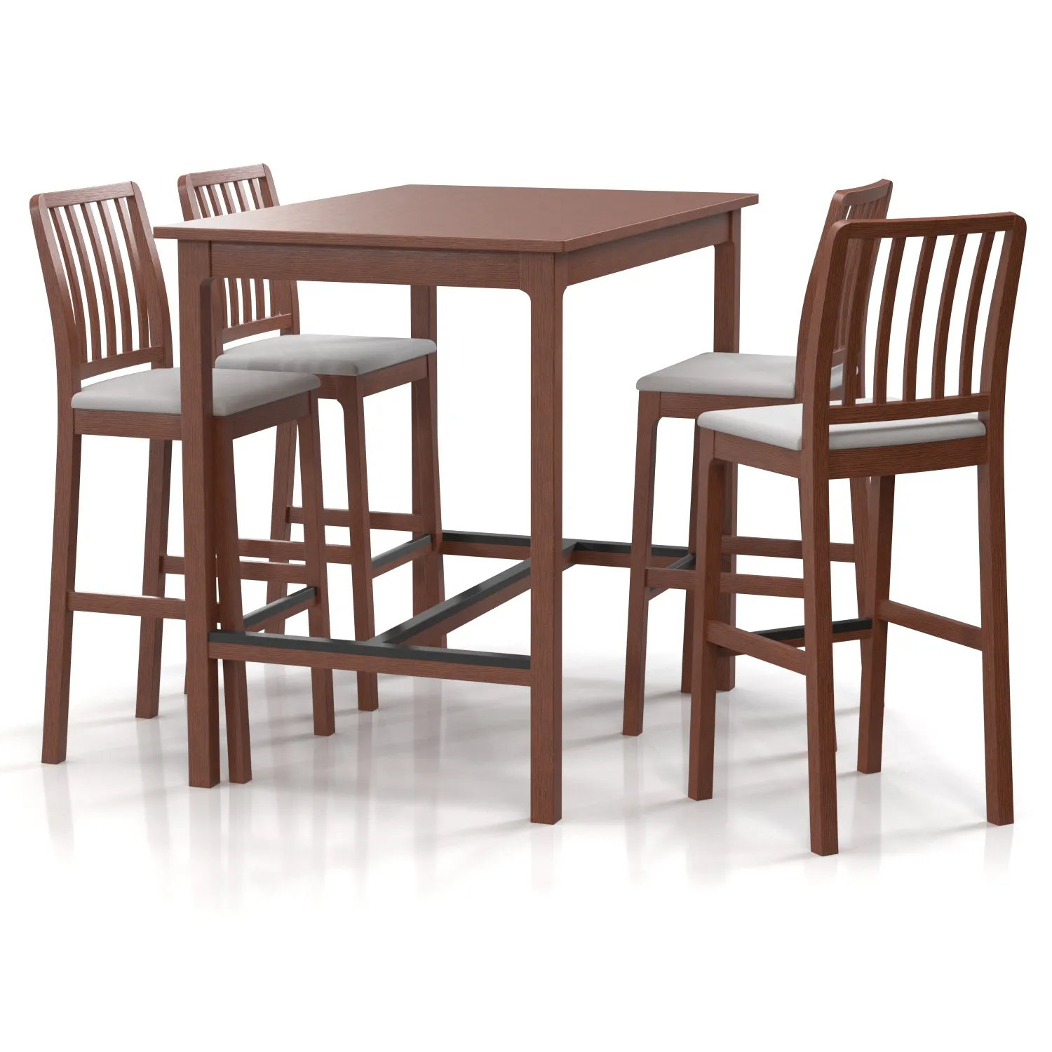 Ekedalenbar Table And 4 Bar Stools PBR 3D Model_03