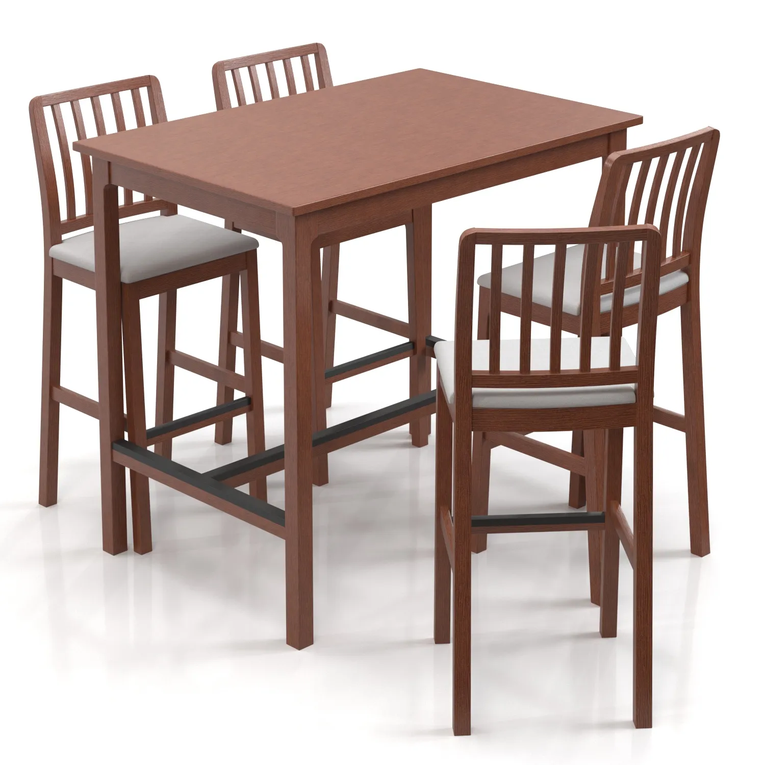 Ekedalenbar Table And 4 Bar Stools PBR 3D Model_06