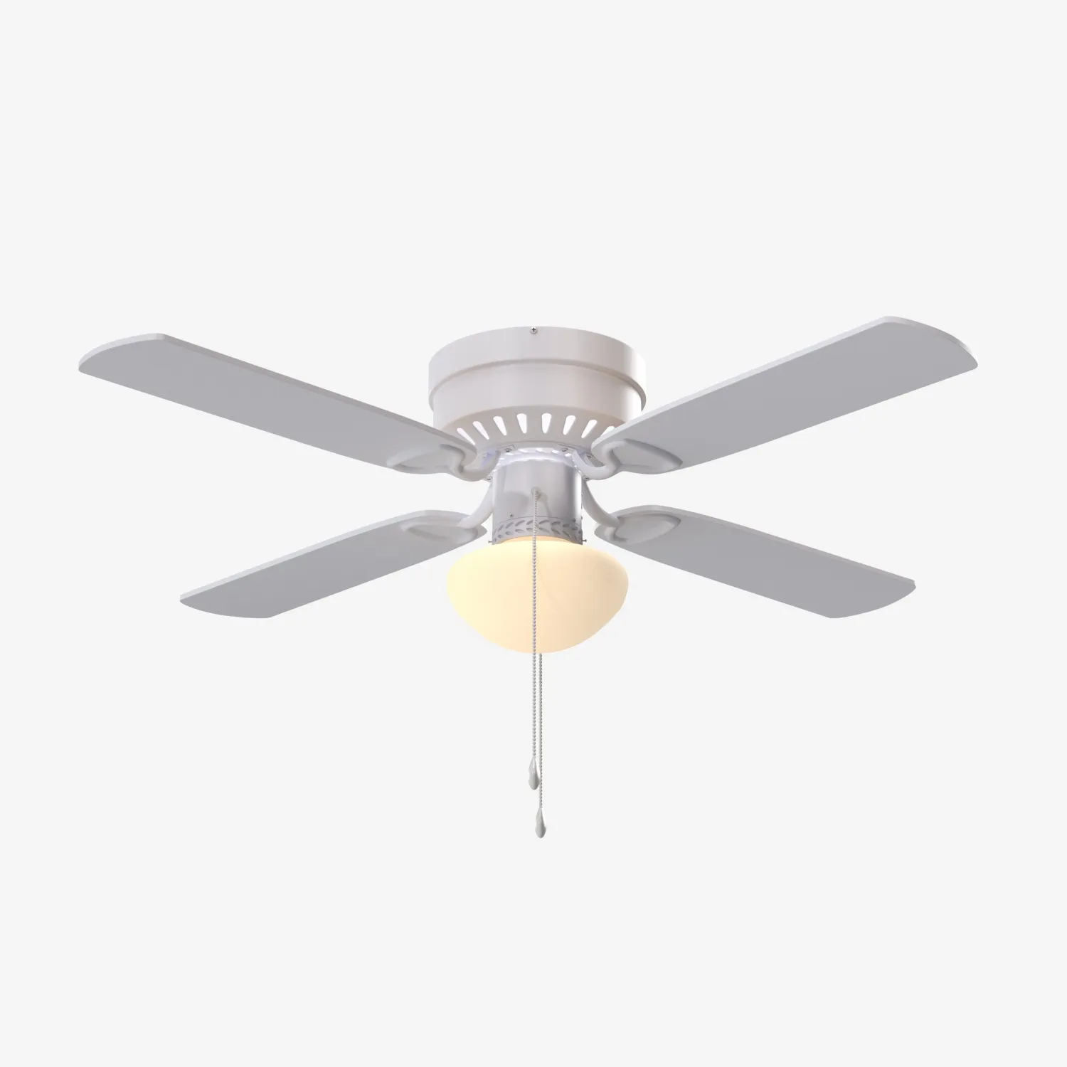 Harbor Breeze White LED Indoor Flush Mount Ceiling Fan PBR 3D Model_03