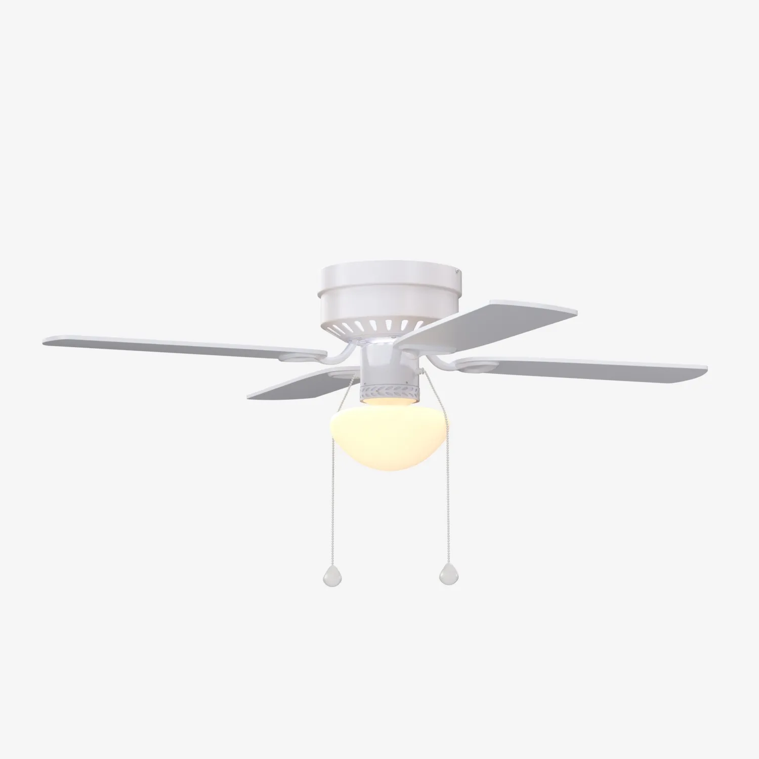 Harbor Breeze White LED Indoor Flush Mount Ceiling Fan PBR 3D Model_06
