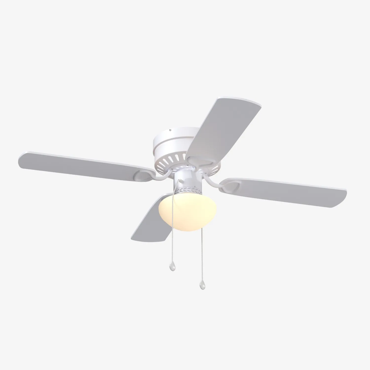 Harbor Breeze White LED Indoor Flush Mount Ceiling Fan PBR 3D Model_04