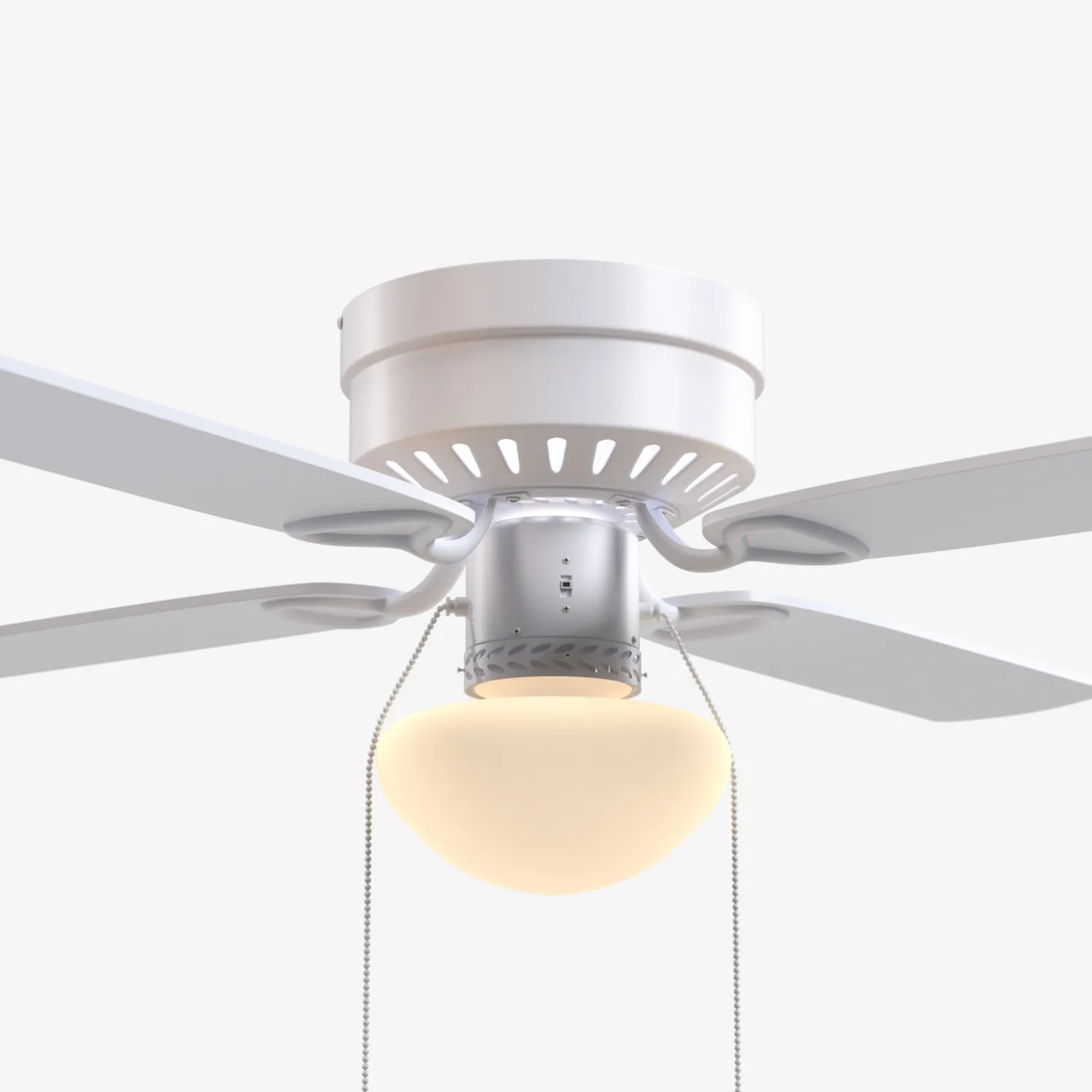 Harbor Breeze White LED Indoor Flush Mount Ceiling Fan PBR 3D Model_05