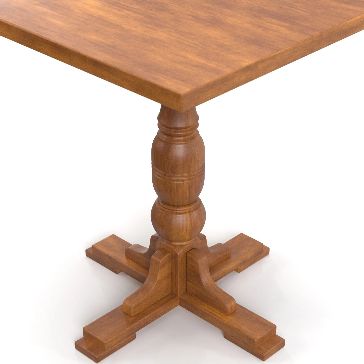 Round Restaurant wood dining table PBR 3D Model_05