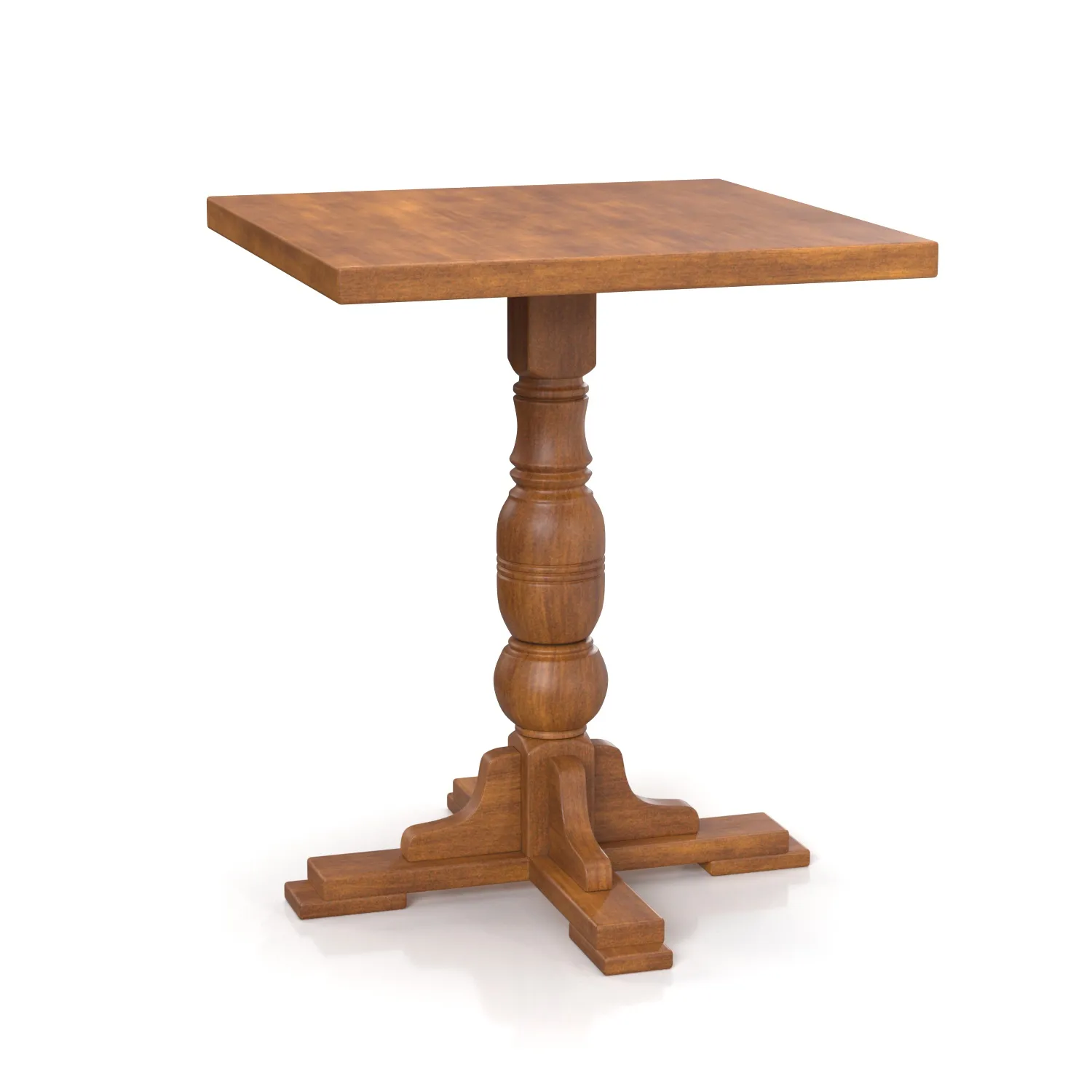 Round Restaurant wood dining table PBR 3D Model_04