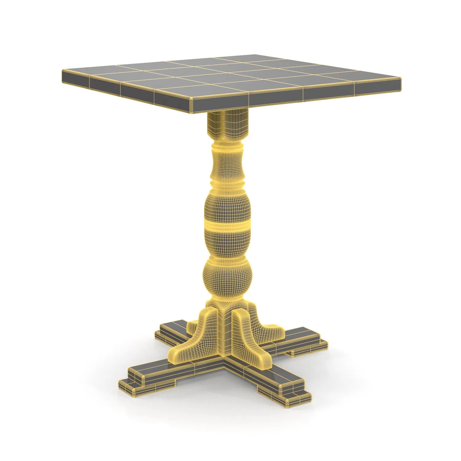 Round Restaurant wood dining table PBR 3D Model_07