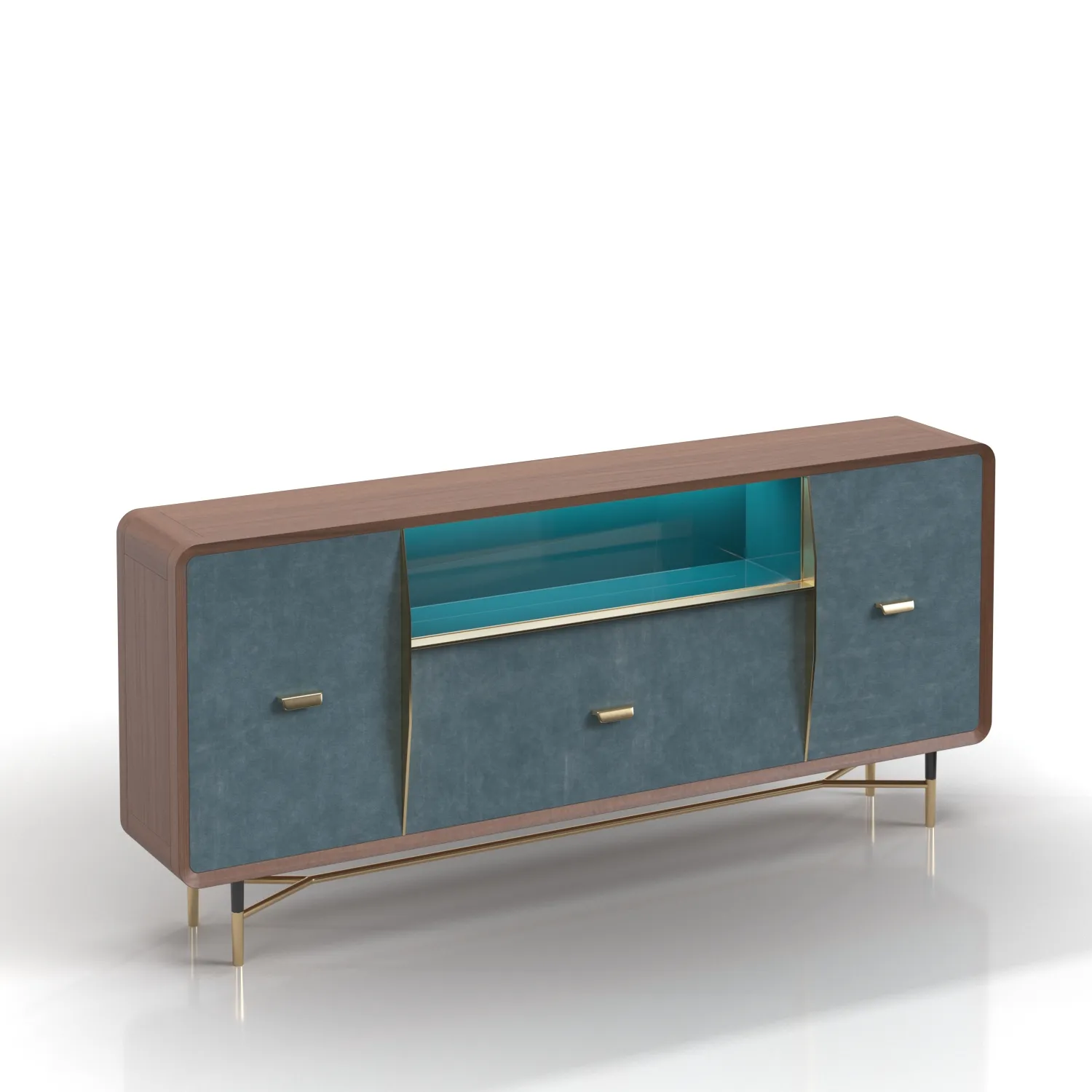 Custom Suite Desk Area Credenza PBR 3D Model_06