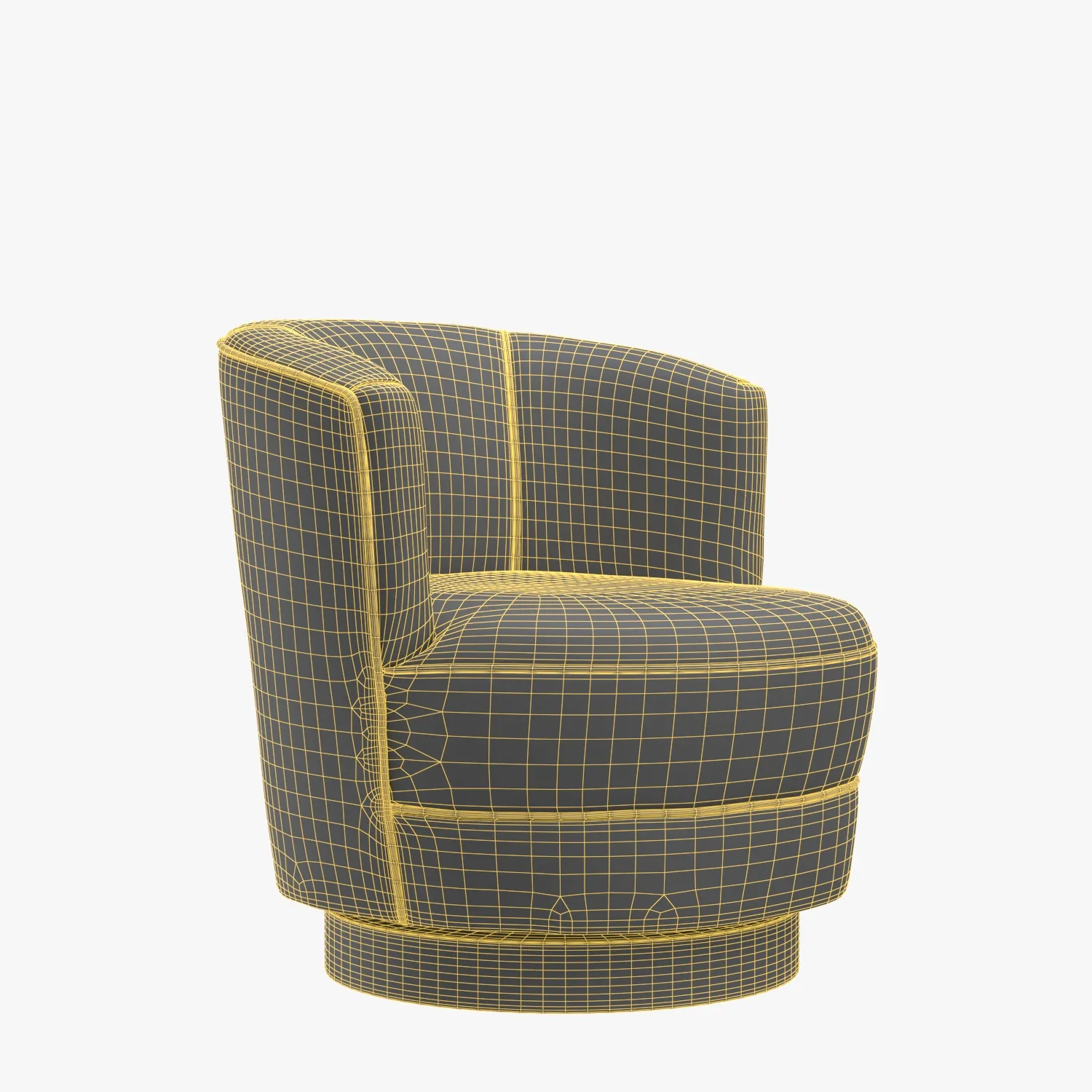 Velvet Swivel Chair 3D Model_07