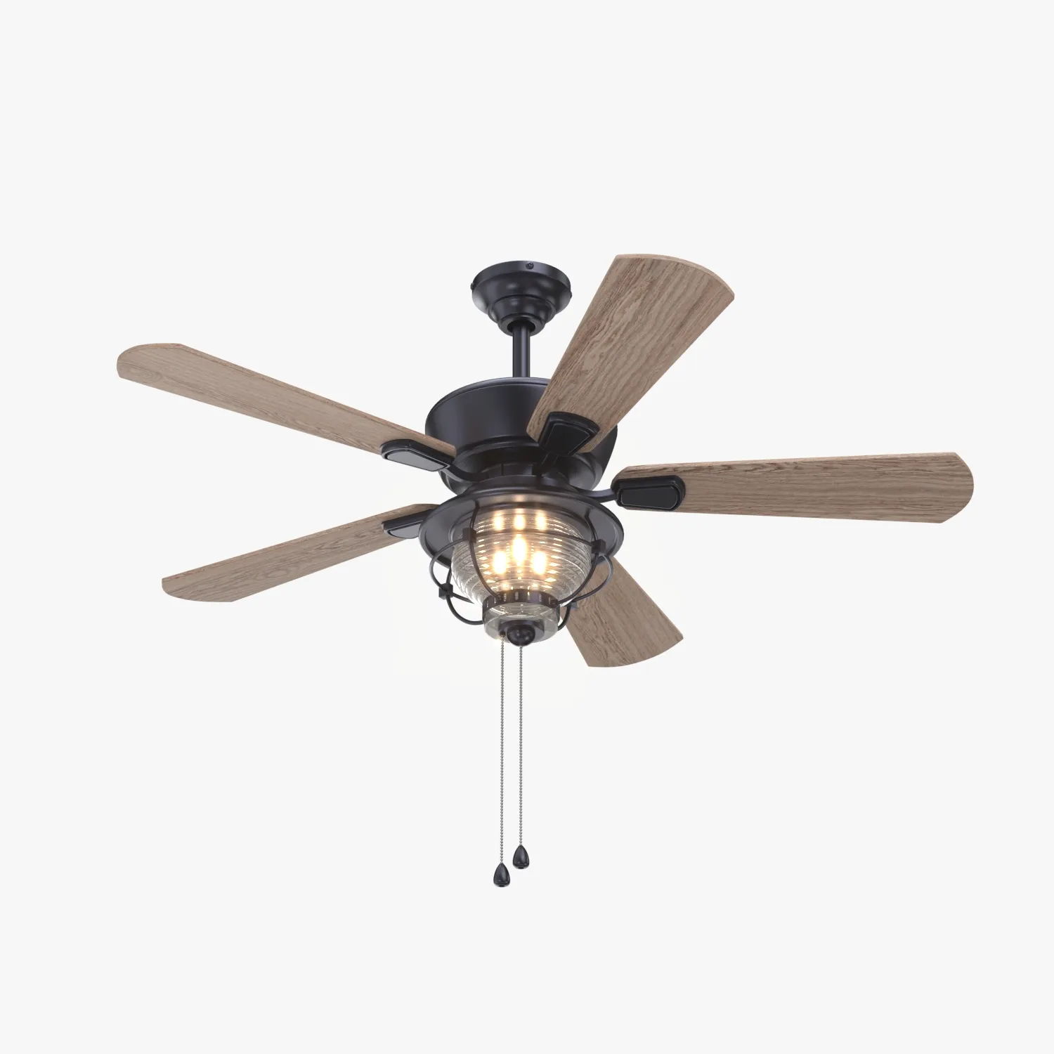 52 Inch Bronze Indoor Outdoor Ceiling Fan with Light PBR 3D Model_01