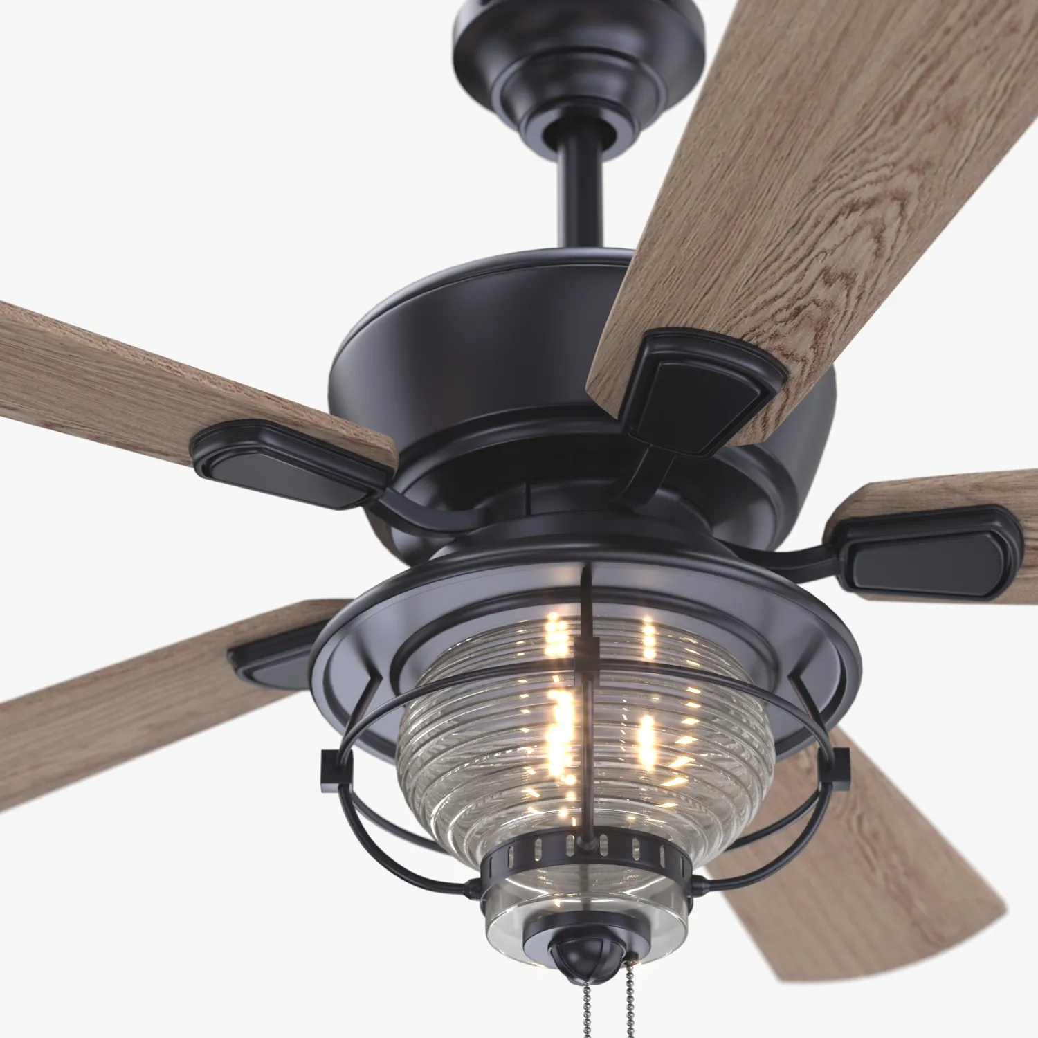 52 Inch Bronze Indoor Outdoor Ceiling Fan with Light PBR 3D Model_05