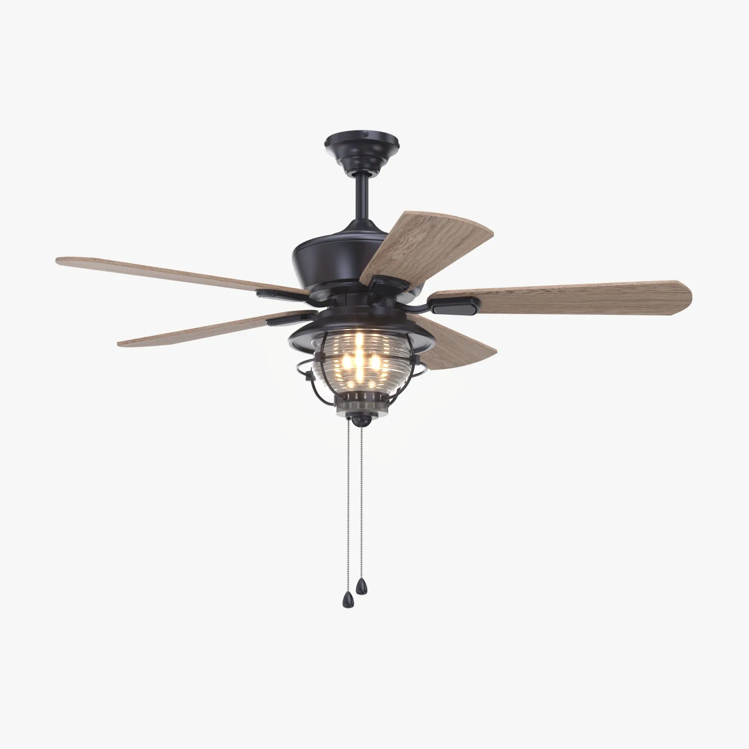 52 Inch Bronze Indoor Outdoor Ceiling Fan with Light PBR 3D Model_06