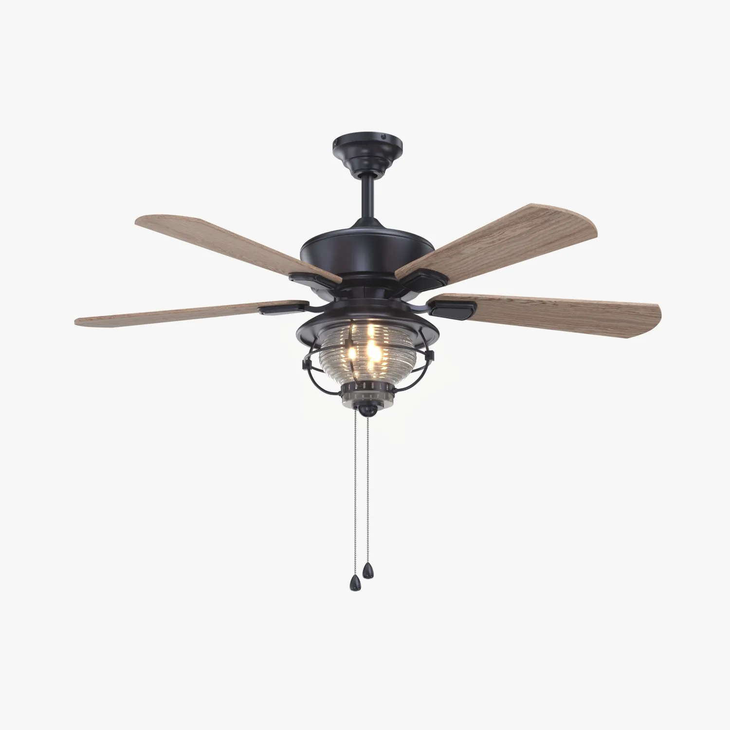 52 Inch Bronze Indoor Outdoor Ceiling Fan with Light PBR 3D Model_04