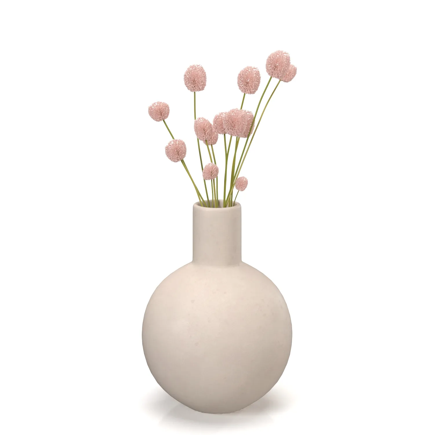 Afloral Beige Mini Ceramic Bud Vase PBR 3D Model_01