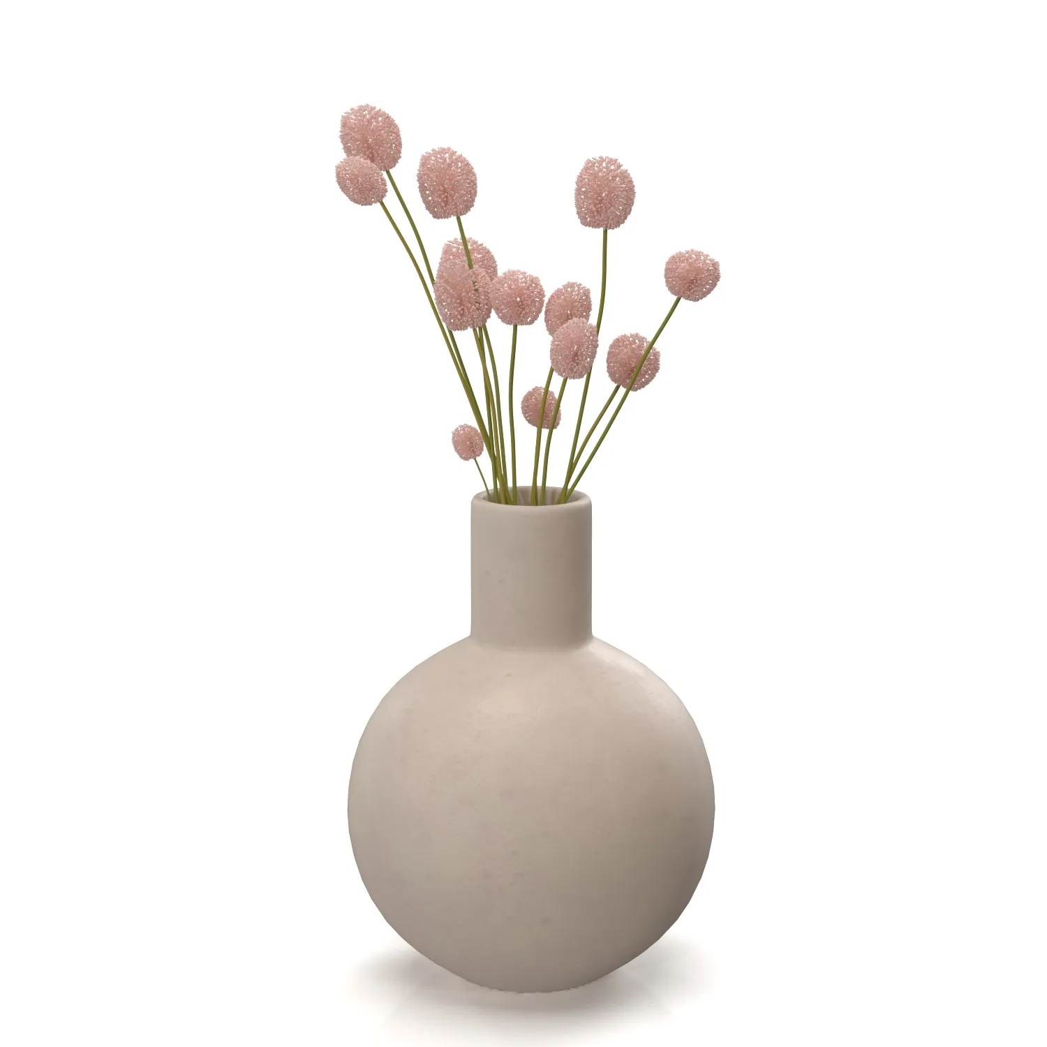Afloral Beige Mini Ceramic Bud Vase PBR 3D Model_03