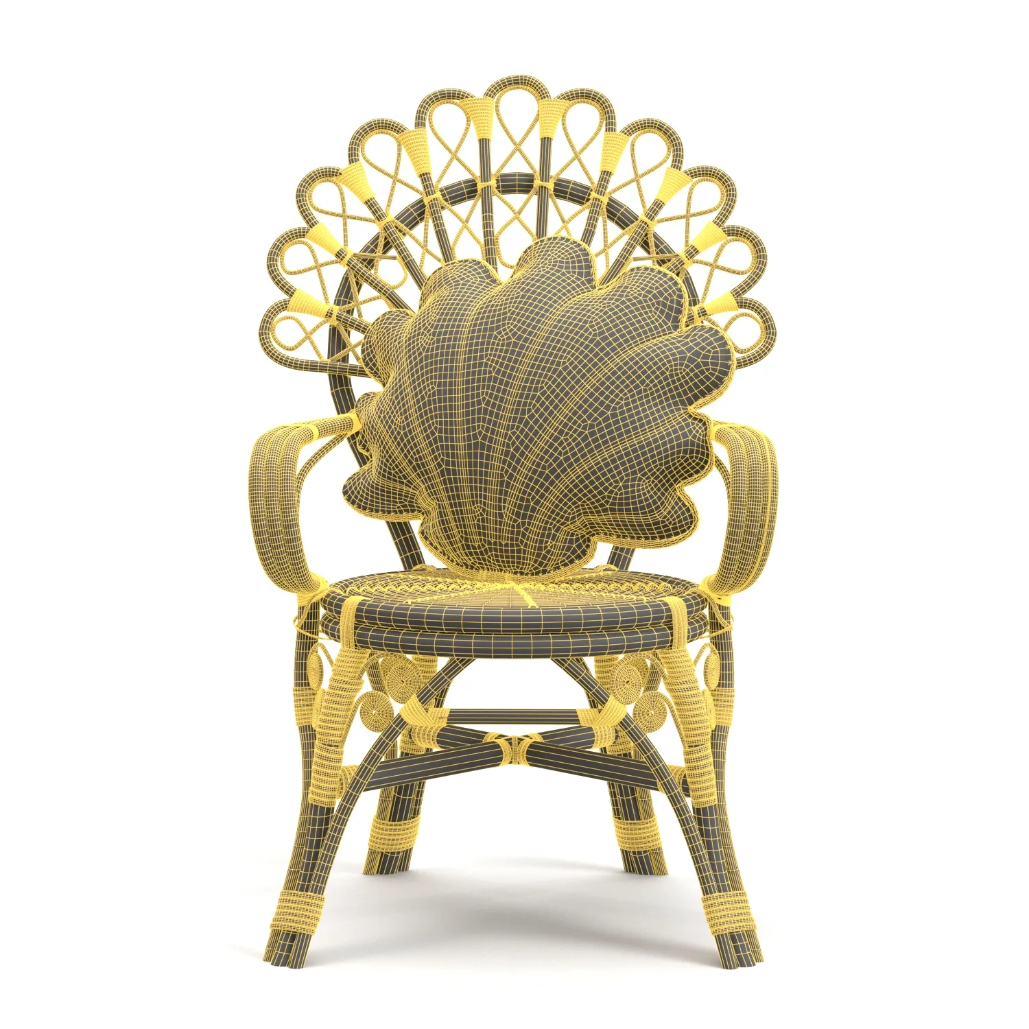 Marsala Pearl Velvet Shell Cushion Chair 3D Model_07