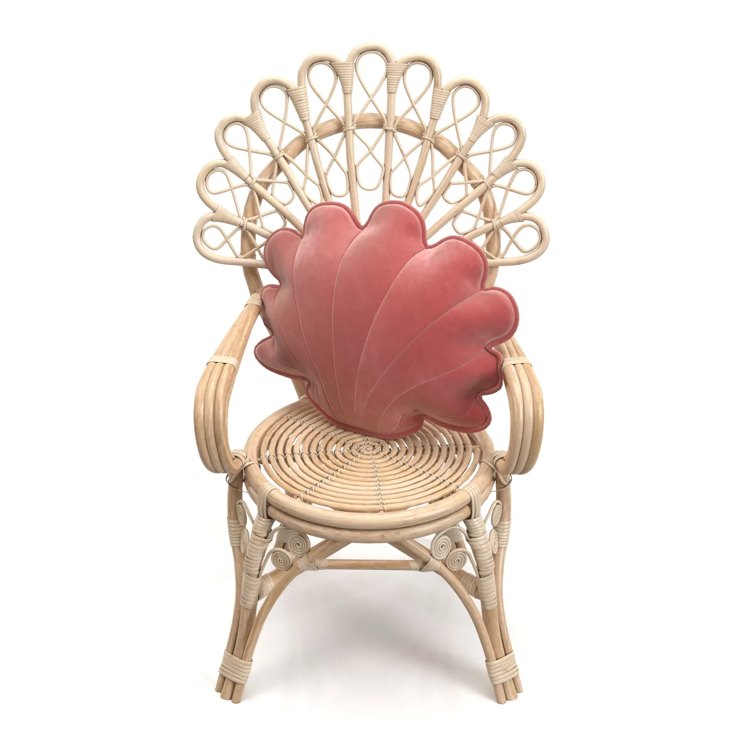 Marsala Pearl Velvet Shell Cushion Chair 3D Model_04