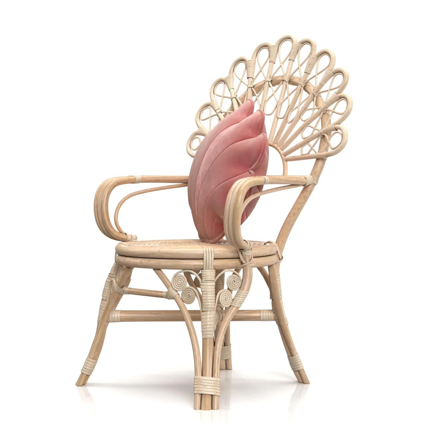 Marsala Pearl Velvet Shell Cushion Chair 3D Model_06