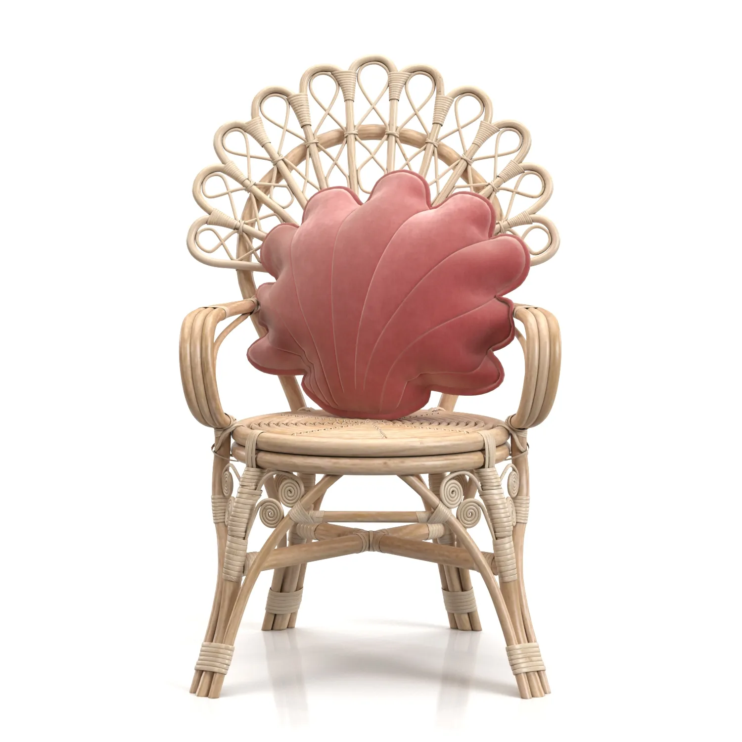 Marsala Pearl Velvet Shell Cushion Chair 3D Model_01