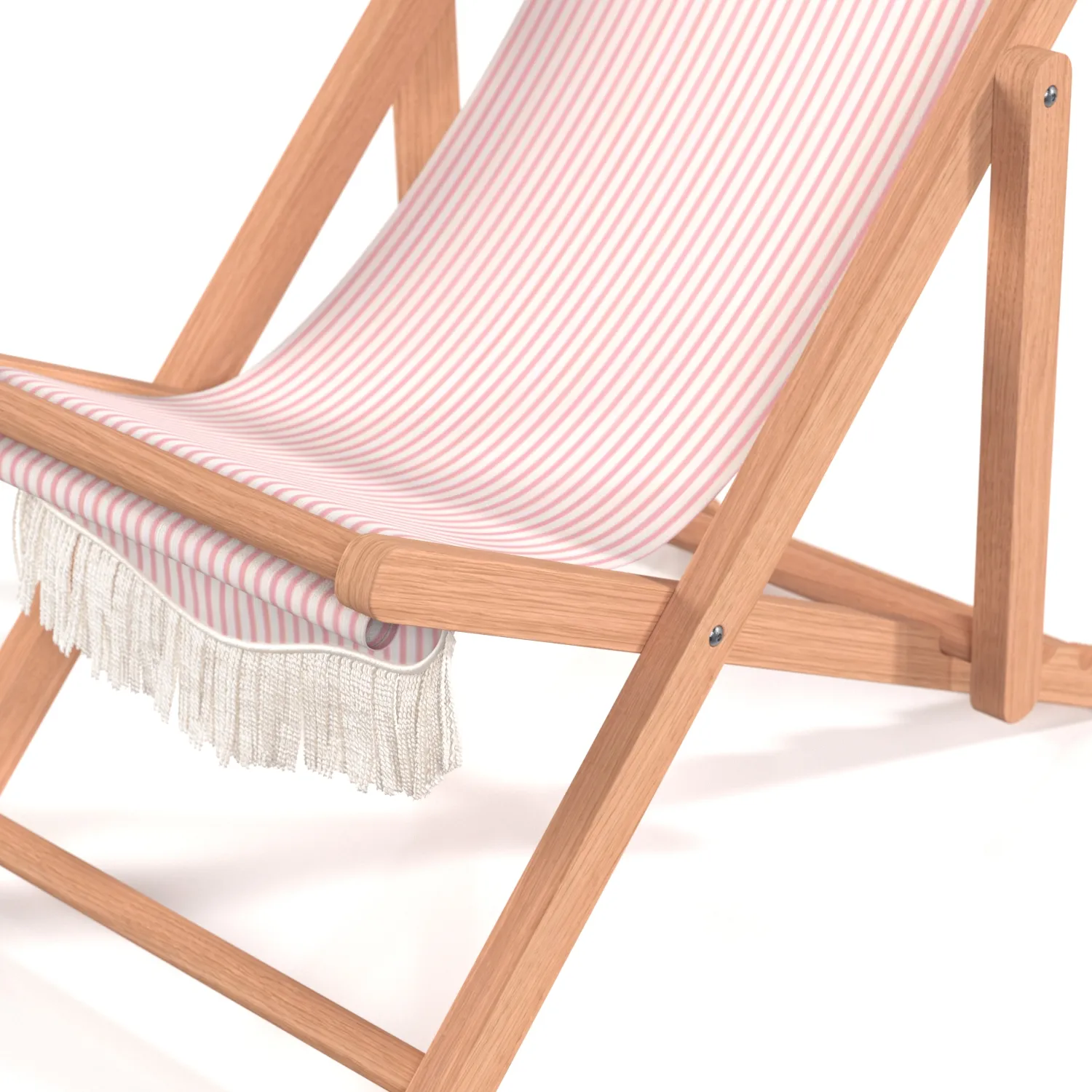 Solid Striped Canvas Garden Furniture Folding Beach Chair PBR 3D Model_05