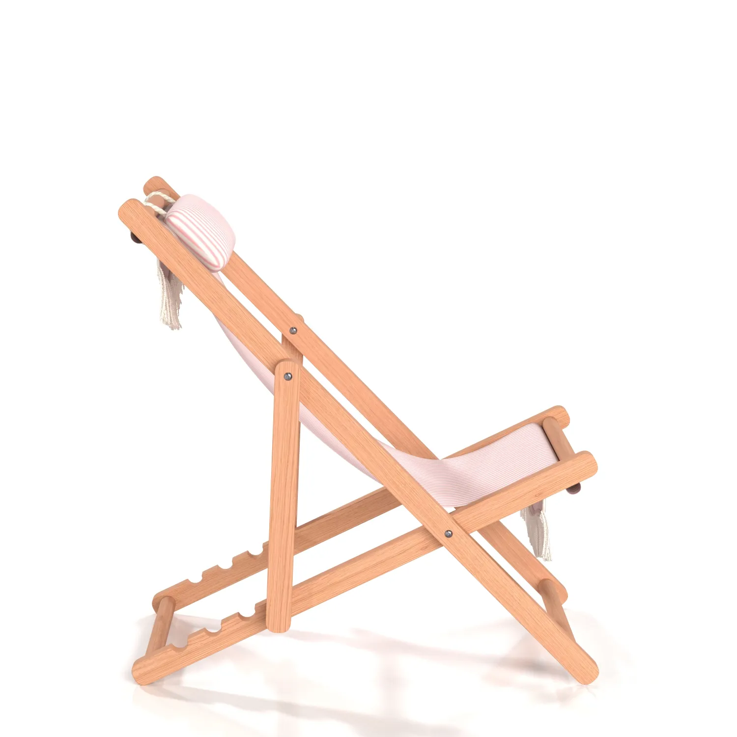 Solid Striped Canvas Garden Furniture Folding Beach Chair PBR 3D Model_03