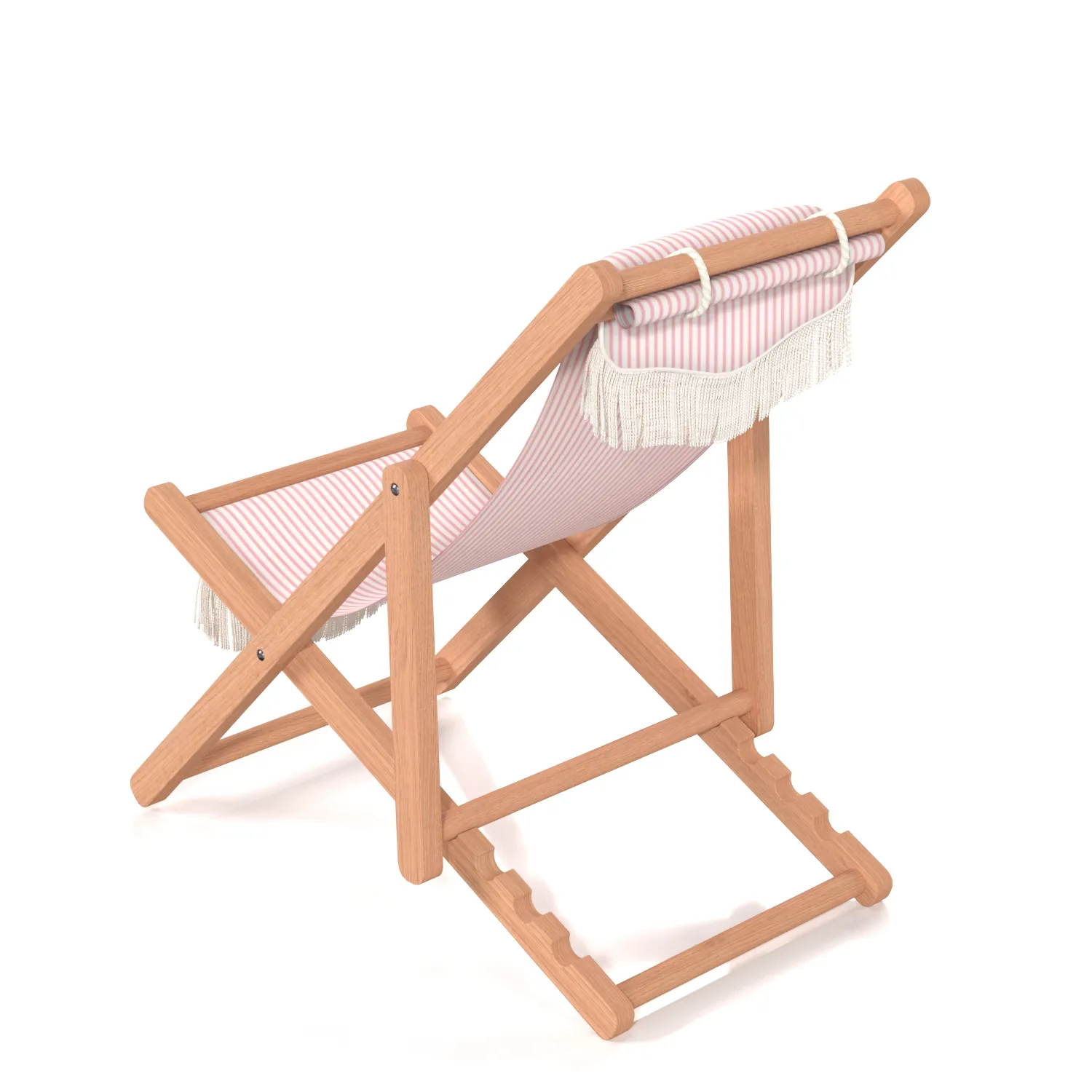 Solid Striped Canvas Garden Furniture Folding Beach Chair PBR 3D Model_06