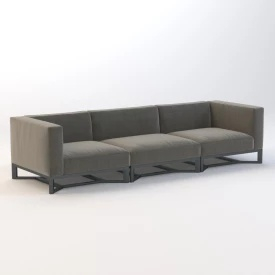 Bloc Modular 3 Seater Sofa by Gloster 3D Model