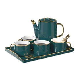 Coffee Moka Pot Luxury Ceramic Coffee Cup Set PBR 3D Model