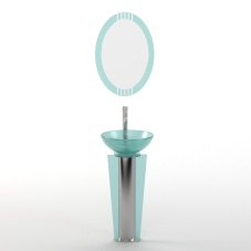 Fresca Vitale Modern Glass Bathroom Vanity With Mirror 3D Model