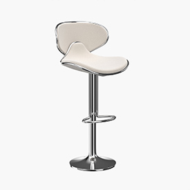 Zuo Fly White Chrome barstool 3D Model