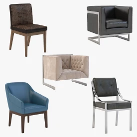 Sunpan Chair Collection 01 3D Model