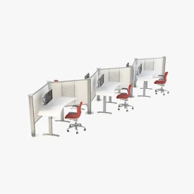 Herman Miller Resolve System with Office Accessories Set 05 3D Model